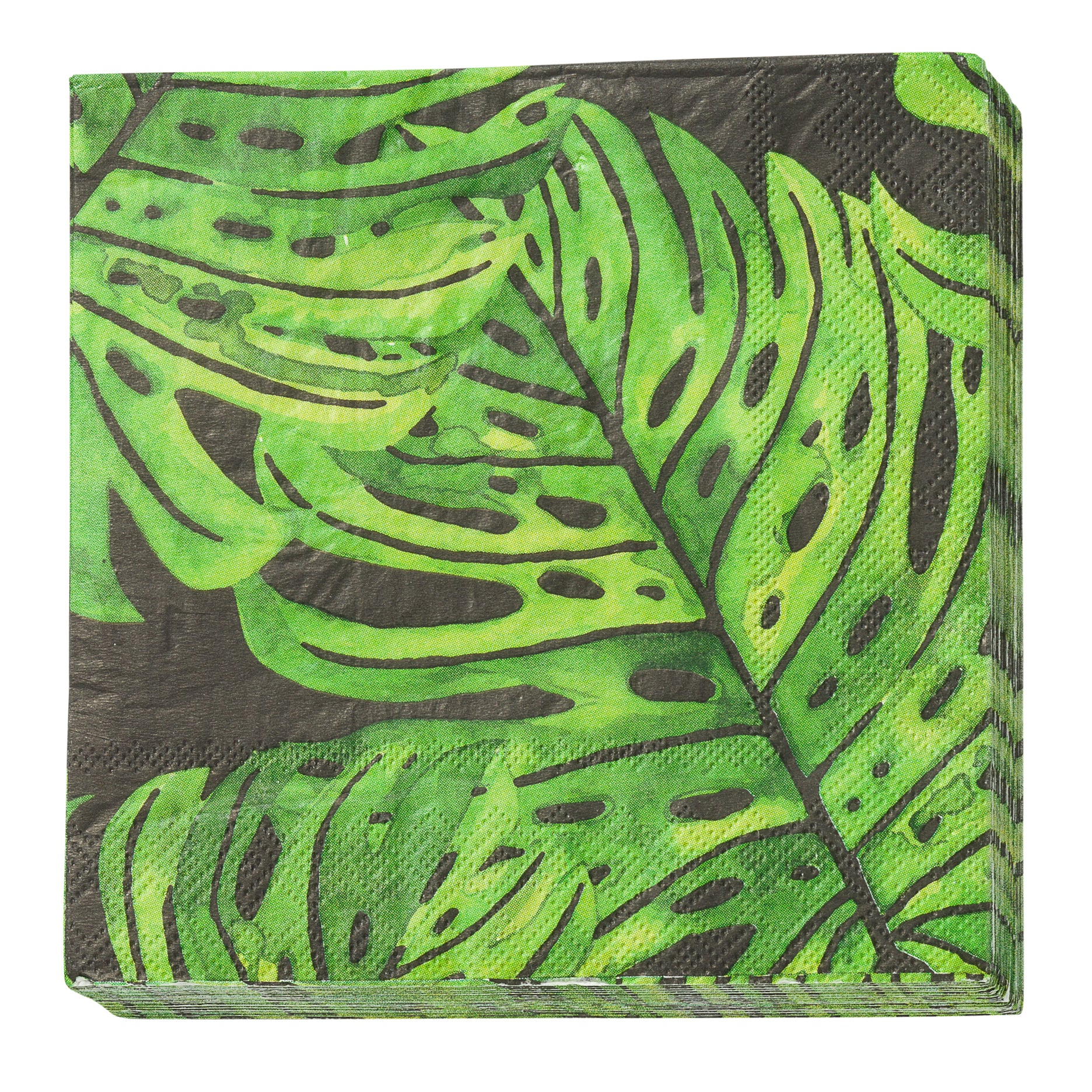 Papierserviette mit grünen Blättern